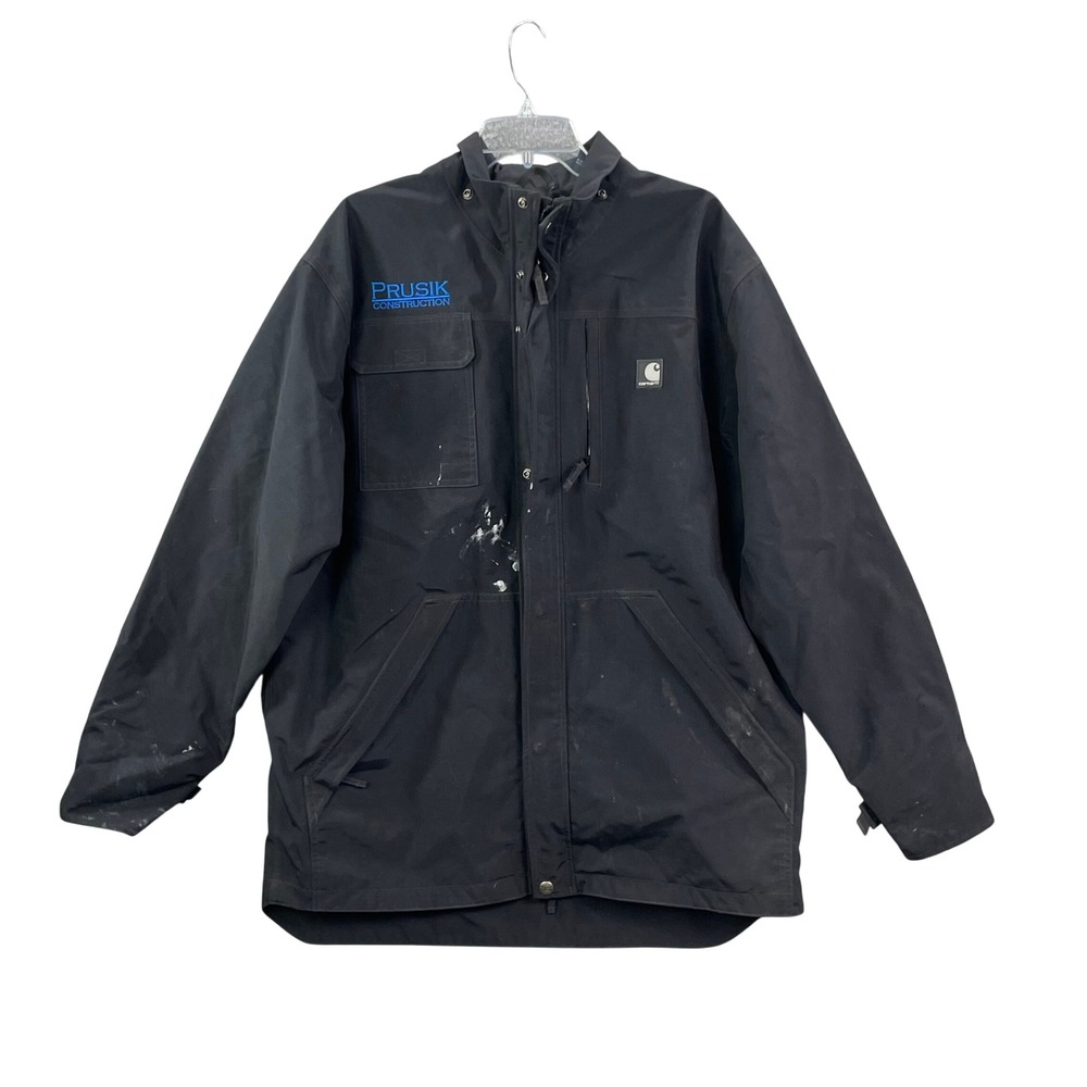 Carhartt Shoreline Jacket Men Medium Black Prusik Construction C72 BLK Work Coat